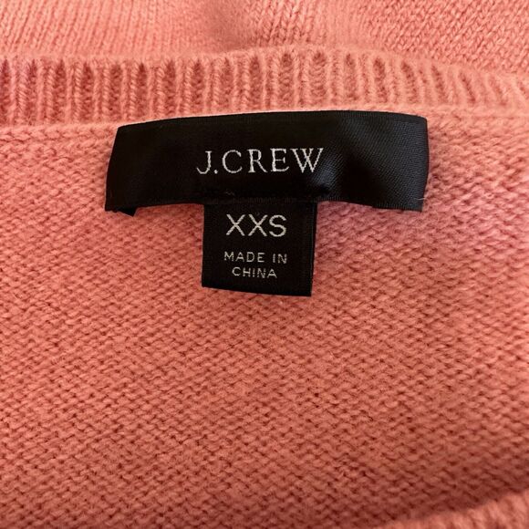 J Crew Wool Cashmere Sweater Women XXS Pink Soft Crew Neck Preppy - Picture 10 of 13